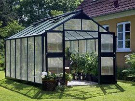 Juliana Premium 13m² 10mm Polycarbonat Gewächshaus anthrazit/schwarz
