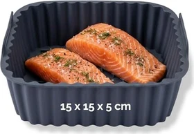 Fackelmann Silikonform für Heißluftfritteuse eckig gerillt 15x15cm