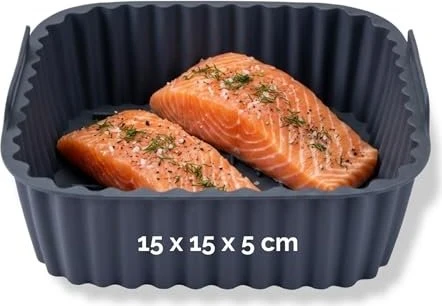 Fackelmann Silikonform für Heißluftfritteuse eckig gerillt 15x15cm