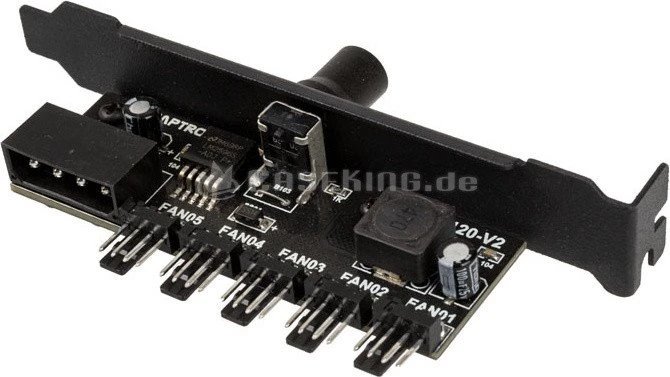 Lamptron CP120 V2, PCI-Slotblende, Lüftersteuerung, 1-Kanal, schwarz