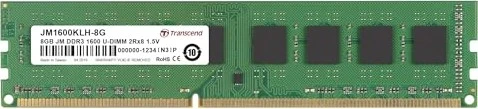 Transcend JetRam UDIMM 8GB, DDR3-1600, CL11, 2RX8