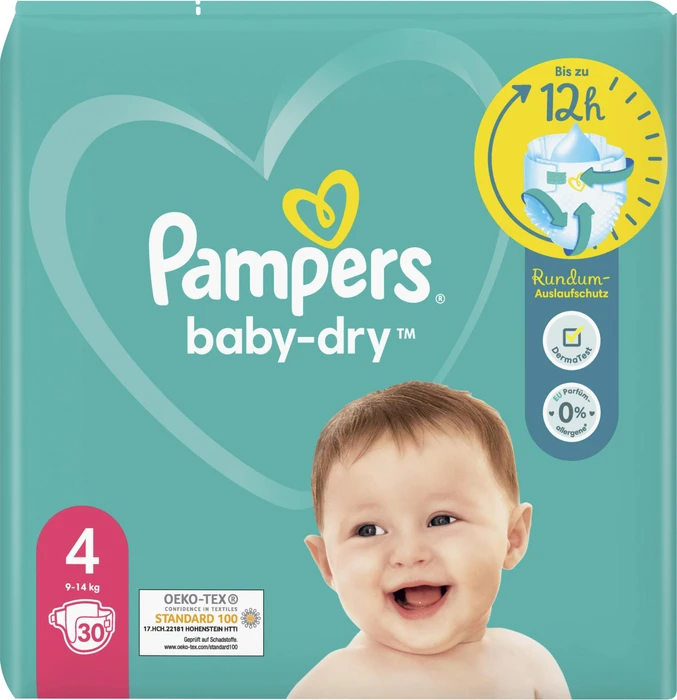 Pampers Baby-Dry Gr.4 Einwegwindel, 7-18kg, 30 Stück