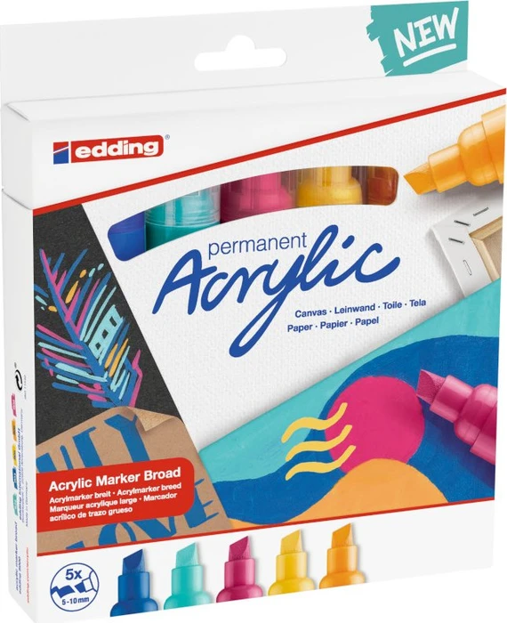 edding 5000 Acrylmarker breit abstrakt sortiert, 5er-Set