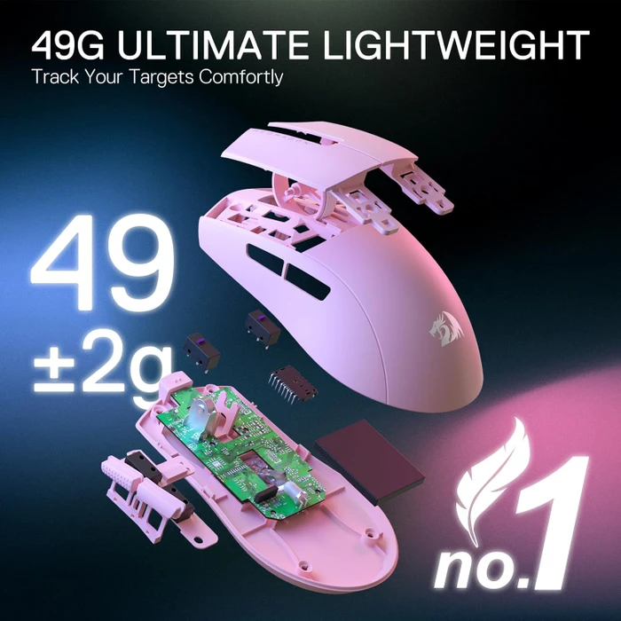 Redragon M916 K1NG Pro 4K Wireless Gaming Mouse pink, USB/Bluetooth