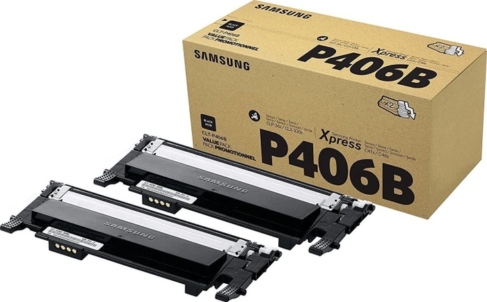 Samsung Toner CLT-P406B schwarz, 2er-Pack