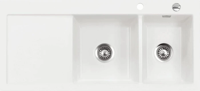 systemceram Mera Double Einbau Becken rechts polar