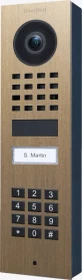 DoorBird D1101KV IP Video Türstation mit 1 Ruftaste, Keypad Modul, Messing, brüniert, Aufputz