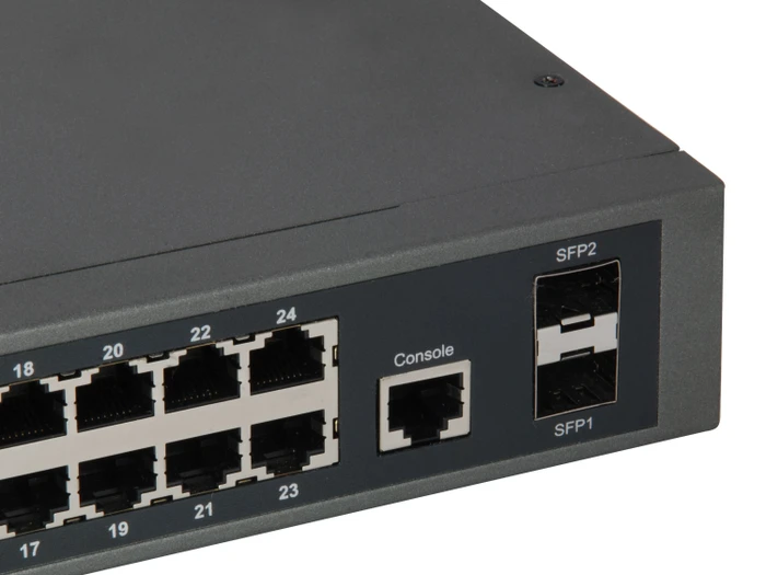 LevelOne GEP Turing Rackmount Gigabit Smart Switch, 24x RJ-45, 2x SFP, 370W PoE+