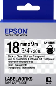 Epson LK-5TBN Beschriftungsband, 18mm, schwarz/transparent