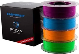 PrimaCreator EasyPrint PLA ValuePack, Blau, Grün, Orange & Lila, Spule, 1.75mm, 2.00kg, 4er-Pack