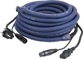 DAP Audio FP04 - Schuko/XLR M - IEC/XLR F, 15m blau
