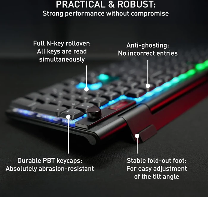 Cherry MX 10.1 Wireless, schwarz, MX LOW PROFILE 2.0 RED, USB/Bluetooth, ND
