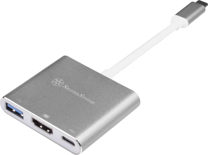 SilverStone EP08 USB 3.0 Typ-C auf HDMI Adapter, silber