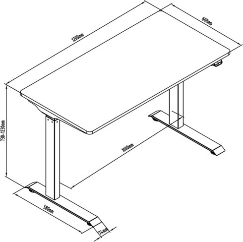 Digitus elektrisch höhenverstellbarer Sitz-Steh-Schreibtisch 120x60cm weiß/weiß