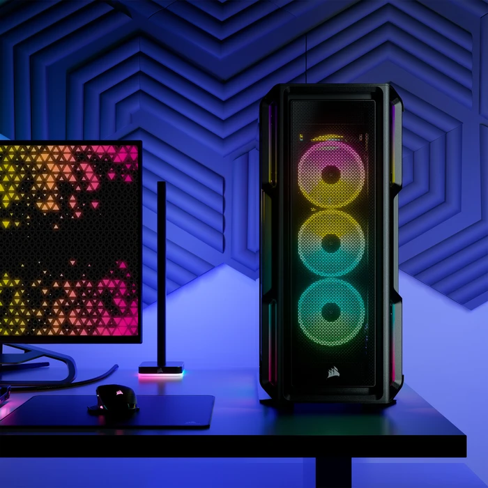 Corsair iCue 5000T RGB TG, schwarz, Glasfenster