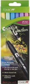 Tombow ABT Dual Brush Pen Pastellfarben sortiert, 6er-Set