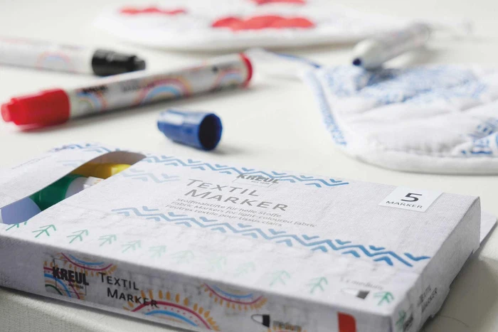 Kreul Textil Marker medium 5 Farben, 5er-Set