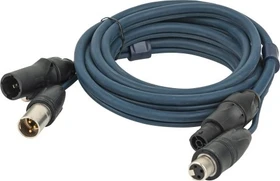 DAP Audio FP-15 Hybridkabel - PowerCON True1 & 3-pin XLR IP, 10m blau