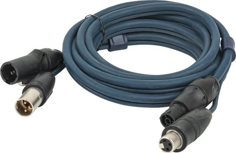 DAP Audio FP-15 Hybridkabel - PowerCON True1 & 3-pin XLR IP, 10m blau
