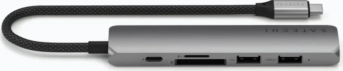 Satechi 6-in-1 Slim Multiport Adapter, Space Grey, USB-C 3.1 [Stecker]