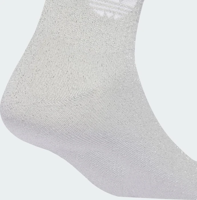 adidas 3-Stripes Glitter Crew Socken silver metallic/white, 2 Paare (Damen)