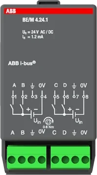 ABB BE/M4.24.1 KNX Binäreingangsmodul 4-fach, 12V/24V