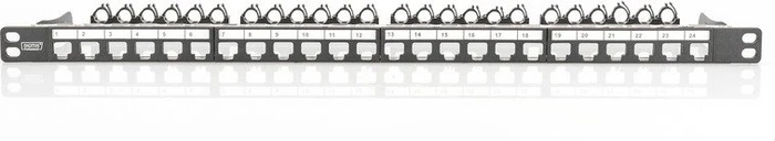 Digitus Professional 24-Port Patchpanel, 19", 0.5HE, schwarz