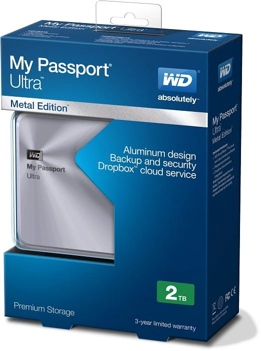 Western Digital WD My Passport Ultra Metal silber, 2TB, USB 3.0 Micro-B