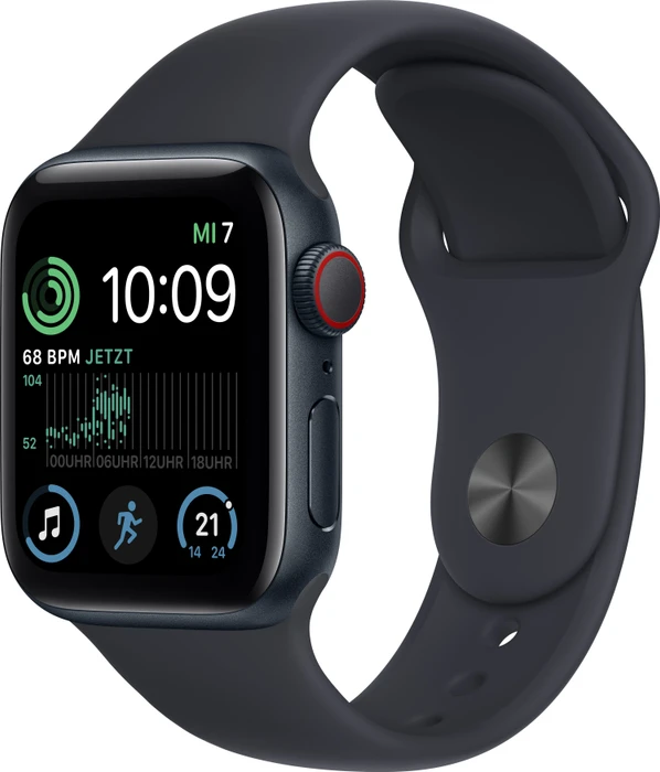Apple Watch SE (2022) (GPS + Cellular) 40mm Mitternacht mit Sportarmband Mitternacht