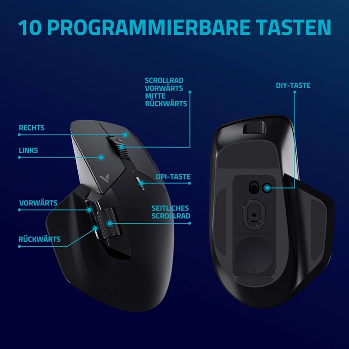 Rapoo VT0PRO 8K/4K Wireless Gaming Mouse schwarz, USB
