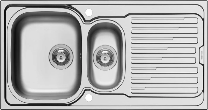 Pyramis Amaltia 11/2B 1D 100x50 Einbau Becken rechts edelstahl poliert