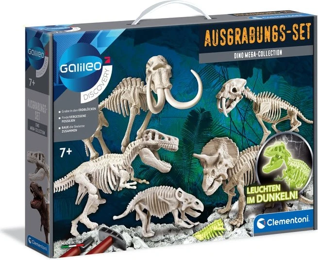 Clementoni Galileo Ausgrabungs-Set Dino Mega-Collection