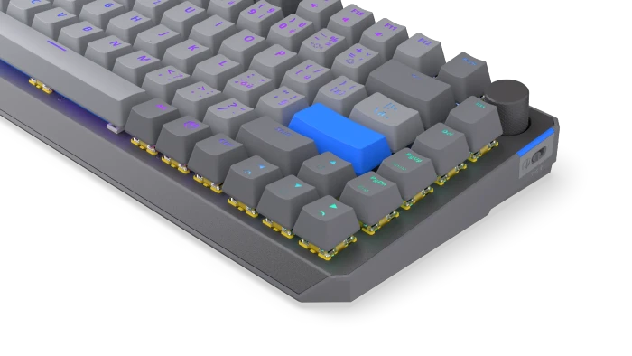 Endorfy Thock V2 75% Wireless, PBT, grau, LEDs RGB, hot-swap, Endorfy YELLOW, USB/Bluetooth, CZ/SK