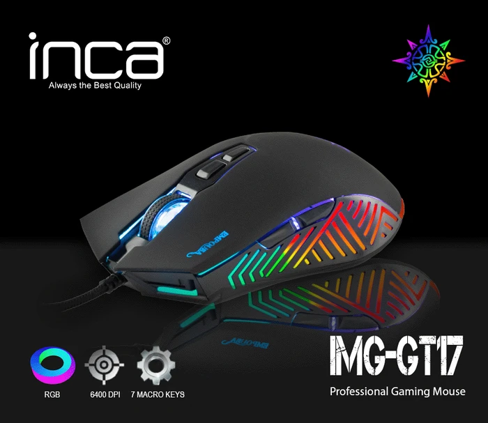 Inca IMG-GT17 RGB Gaming Mouse, USB