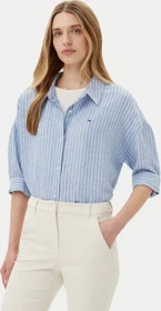 Tommy Hilfiger Relaxed Fit Leinen Hemd langarm multiple stripe/blue spell (Damen)