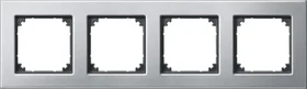 Merten System M M-Plan-Metallrahmen 4fach, platinsilber