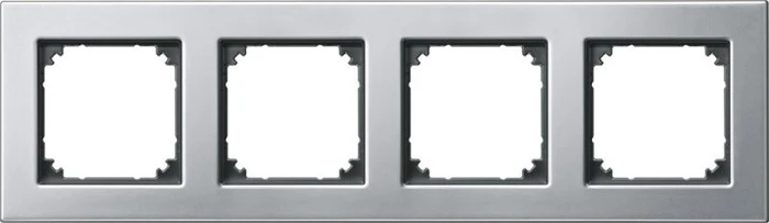 Merten System M M-Plan-Metallrahmen 4fach, platinsilber