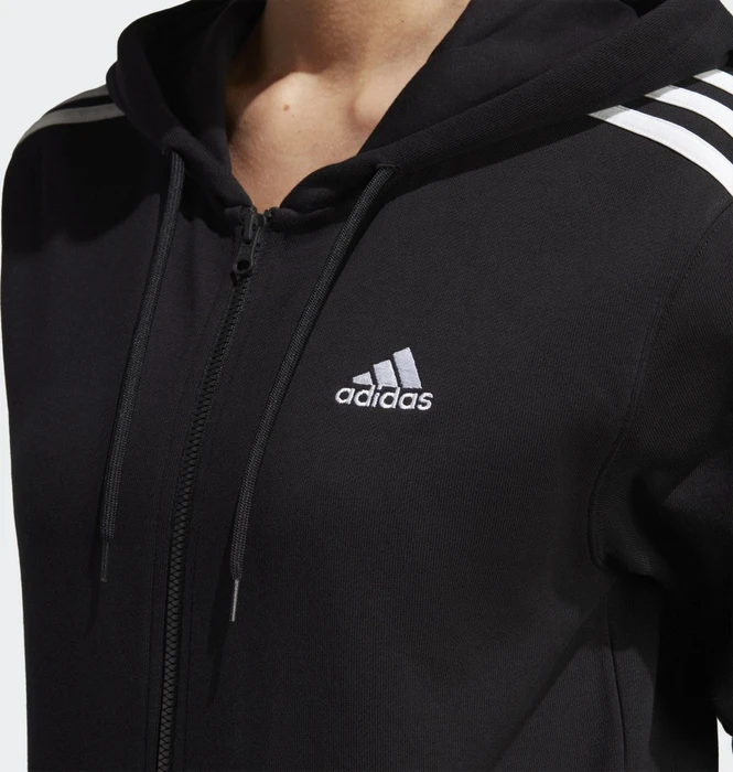 adidas Essentials 3-Streifen French Terry Regular Hoodie schwarz/weiß (Damen)