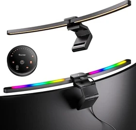 Quntis Curved Monitor LED Leuchte, faltbar, RGB, 66cm, grau