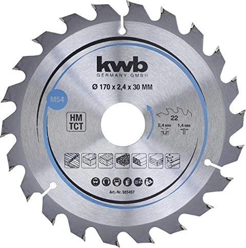 kwb M54 HM Kreissägeblatt 22Z, 170x1.4x30mm, 1 Stück