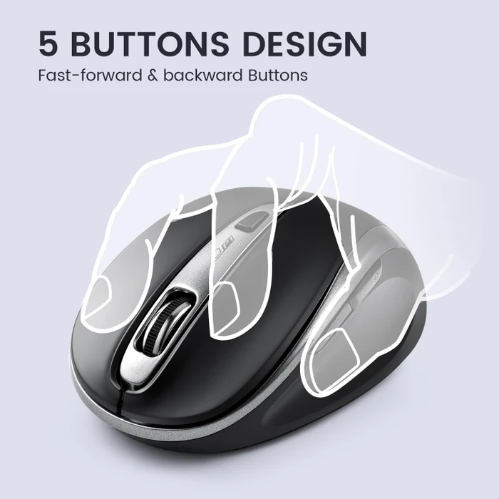 Perixx PERIMICE-721 IB Wireless Ergonomic Mouse schwarz/silber, USB