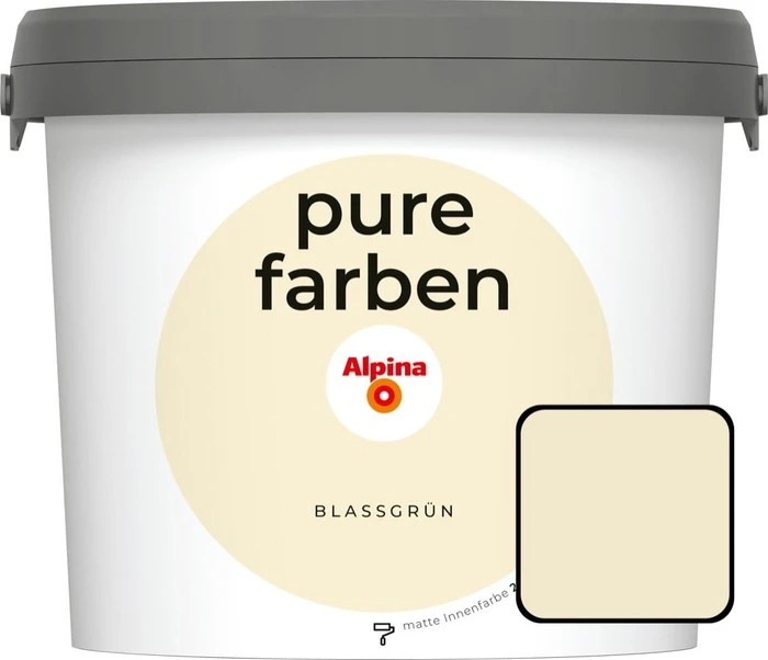 Alpina Farben Pure Farben Wandfarbe blassgrün innen grün, 2.5l