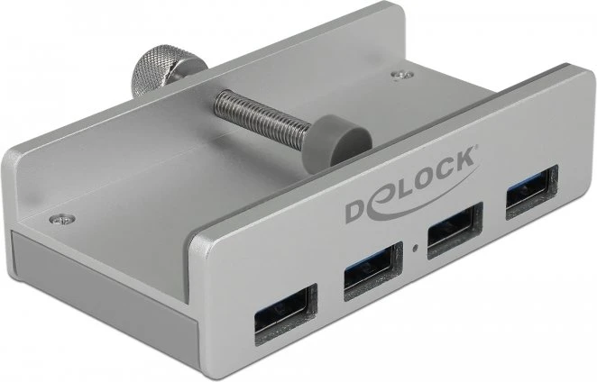DeLOCK 4-Port USB-Hub mit Feststellschraube, 4x USB-A 3.0, USB-A 3.0 [Buchse]