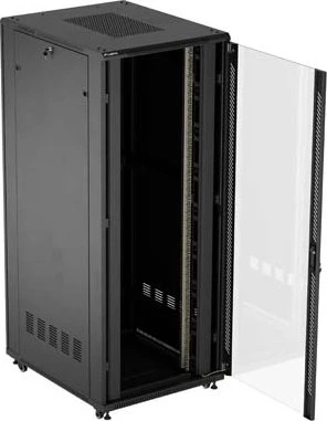 Lanberg 19" Rackschrank 42HE, freistehend, Flat Pack, Gitternetztür, IP20, RAL 9004, 1000mm tief