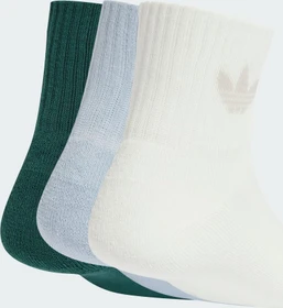 adidas Mid-Cut Crew Socken off white/collegiate green/wonder blue, 3 Paare