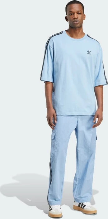 adidas Adicolor Oversized T-Shirt kurzarm ash blue/black (Herren)