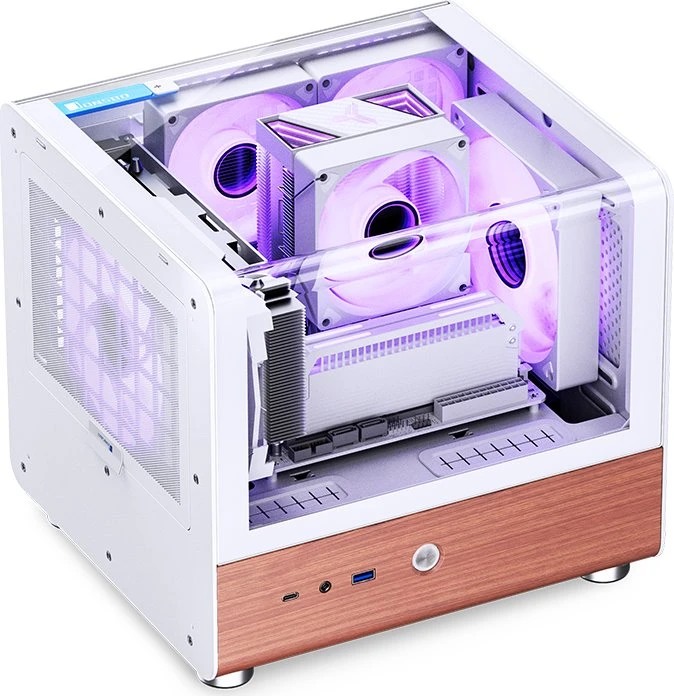 Jonsbo TK-0 White, weiß/braun, Glasfenster, Mini-ITX