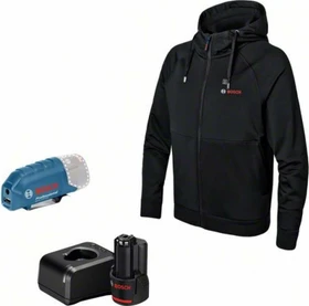 Bosch Professional GHH 12+18V XA Beheizbare Jacke, Hoodie XXL inkl. Akku 2.0Ah (Unisex)
