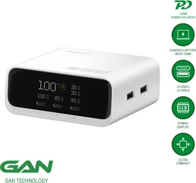 4smarts Desk Charger GaN Screen 100W weiß