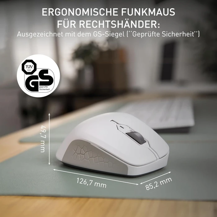 Cherry MSW Stream Mouse Comfort Wireless, weiß, USB